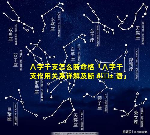 八字干支怎么断命格「八字干支作用关系详解及断 🐱 语」